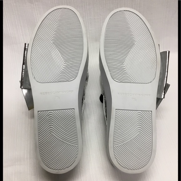 REBECCA MINKOFF New Silver Slide On Shoes - Picture 7 of 7
